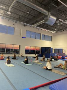 thrive gymnastics aurora adult yoga class sunset group