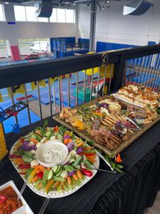 thrive gymnastics aurora birthday party catering charcuterie veggie platters