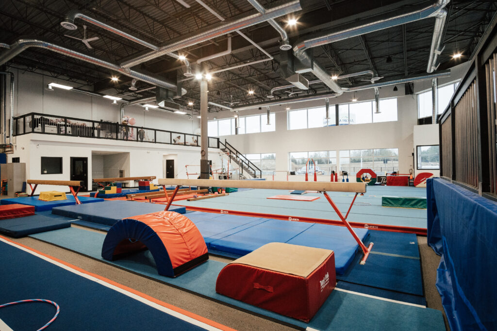 thrive-gymnastics-aurora-gym-facility-beam-training-area thrive gymnastics aurora gym facility beam training area