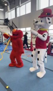 elmo and paw patrol marshall mascots