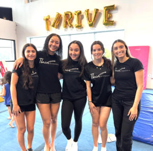 thrive staff gold balloons